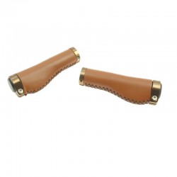 rukojeti Leatherette Ergo hnědé, koženka, 135 mm, Lock-On brown