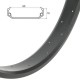 ráfek 28" (622 mm), 36 děr, AL, černý, šířka 67 mm