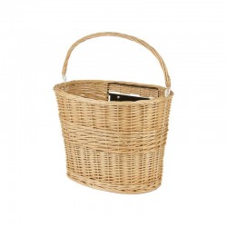košík na řídítka, proutěný, 38 x 28 cm, oválný, rychloupínací, přírodní