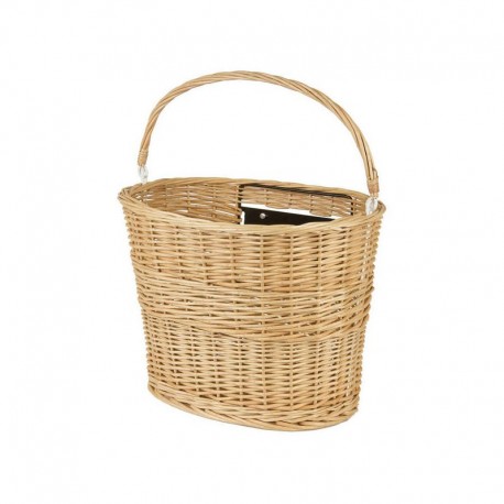 koš na řidítka, proutěný, oválný, rychloupínací, 38 x 28 cm, přírodní