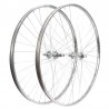 kolo vypletené 27" (630 mm, 36 děr) SET přední+zadní, Speed chrom, vícekol., stříbrné náb.