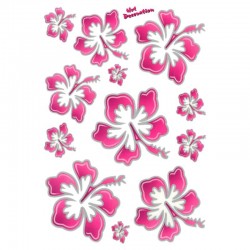 samolepka na kolo-rámový polep Flowers Hawaiian Pink large