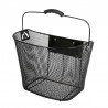 košík na řídítka, kovový, 33 x 25 cm, černý, rychloupínací