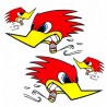 samolepka na kolo-rámový polep Woodpecker Smoking